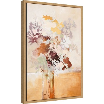 Earth Tones Botanical Canvas Print with Light Wood Frame, 16 x 23 inches