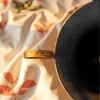Vintage French Metal Urn Planter ¨C Distressed Black & Gold Decorative Flower Pot with Handles - 2 of 4