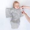 Omni Swaddle Wrap & Arms up Sleeves & Mitten Cuffs - Heathered Gray with Stripe Trim 0-3 Months - 3 of 4