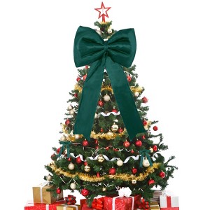 24" Christmas Tree Topper Bow Set – 25-Piece Satin Ribbon Bows for Xmas Tree, Home & Party Decorations - 1 of 4