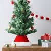 7" Velvet Mini Christmas Tree Collar with Faux Fur Trim Red/White - Wondershop™ - 2 of 3