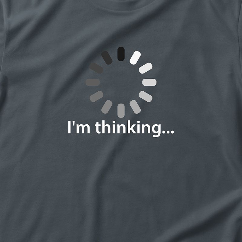 Link Graphic T-Shirt Funny Saying Sarcastic Humor Retro Adult Short Sleeve T-Shirt - I'm Thinking, 2 of 4