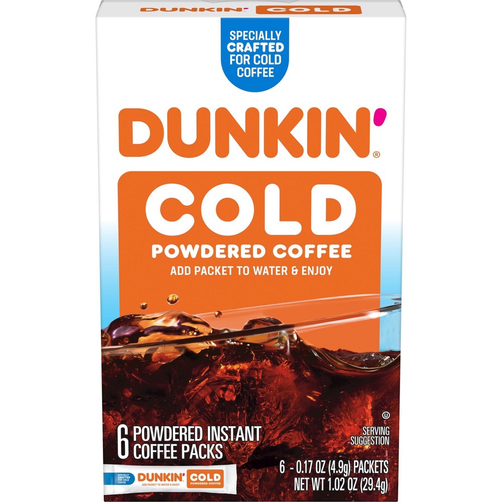 Photos - Coffee Dunkin' Medium Roast Instant Cold Powder Black - 6ct