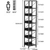 66.14 Inch Tall Narrow Bookshelf, 6 Tier Skinny Bookcase for Small Spaces, Freestanding Display Shelves, Corner Storage Organizer for Home - 3 of 4