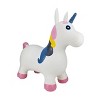 BounceZiez Inflatable Bouncy Ride On Hopper with Pump - White Unicorn - 3 of 4