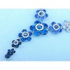 Anna-Kaci Women's Statement Necklace and Earring Set with Blue and Purple Crystal Accents, Silver Tone, Adjustable Chain, Vibrant Design - Purple - 2 of 4
