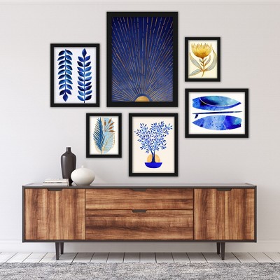 Americanflat Modern Botanical (Set Of 6) Framed Prints Gallery Wall Art Set 6 Piece Black Framed Prints Gallery Wall Set 3 By Modern Tropical