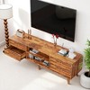 63" Vintage TV Stand with Bevel Design, Drawers & Open Shelves, Entertainment Center Console for Living Room, TV Media Console, Fits up to 60" TVs - 3 of 4
