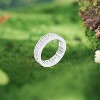 Slickblue Clear Baguette Emerald Cut Eternity Ring, Rhodium Plated Brass, 3mm Band, Cubic Zirconia, Sizes 5-10 - 2 of 3