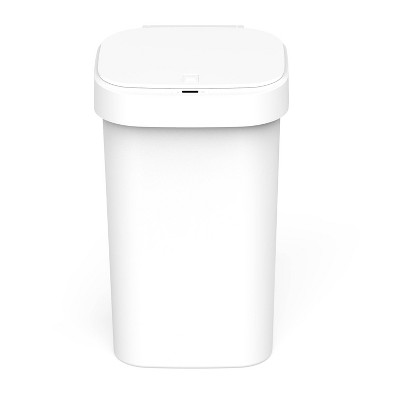 Nine Stars 50L/13.2gal Motion Sensor Trash Can White: Indoor Plastic, Battery Operated, 28.29" Height, 6.35 lbs