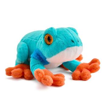FAO Schwarz 8" Blue Glitter Dart Frog Toy Plush