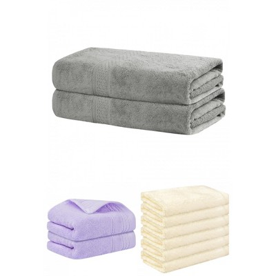 REGALWOVEN Striped Soft Absorbent Bathroom Cotton Towel Set 3 Pcs