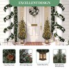 Artificial Christmas Tree, 4.5 ft Pre-Potted Edelweiss Christmas Tree with 200 Warm White Lights, Small Holiday Christmas Tree with 4 Berry Bunches - 3 of 4