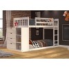 Donco Kids Moby Mission Twin Over Twin White Bunkbed With 4 Drawer Dresser & Shelves - 3 of 4