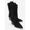 Alvi - Black Suede Leather Western Boot (Women) black suede 6 Forever & Always Shoes US - 2 of 4