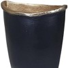 HomeRoots 8" Black And Gold Cast Aluminum Oval Table Vase - 4 of 4