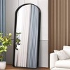 MAYEERTY Black 31.5 x 70.87 Inch Rounded Arch Shaped Aluminum Alloy Full Length Deep Mirror without Stand for Living Room and Bedroom Wall Decor - 4 of 4