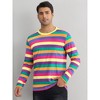 Lars Amadeus Men's Crew Neck Long Sleeves Casual Pullover Rainbow Striped T-Shirt - 2 of 4
