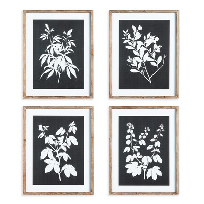 Plum & Post Monochrome Botanical Prints, Set Of 4