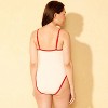 Women's Textured Contrast Binding Scoop Neck Medium Coverage One Piece Swimsuit - Shade & Shore™ - 2 of 4