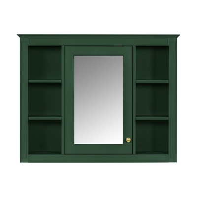 NicBex Bathroom Wall Mount Storage Cabinet Mirror Medicine Cabinet with Single Door & 6 Shelves