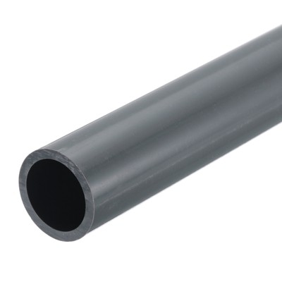 Unique Bargains Water Plumb DIY Crafts High Impact Rigid Round Pipes 8" Length ID 0.81" OD 1.02" Light Grey