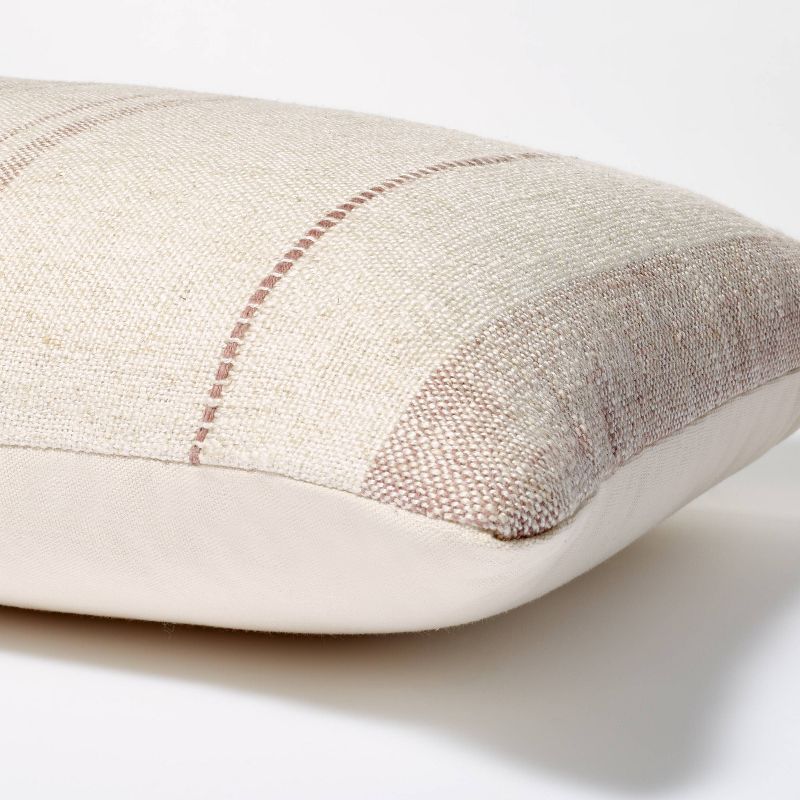 Oblong Woven Stripe Decorative Throw Pillow Off White/Mauve - Threshold&#8482; designed with Studio McGee, 5 of 12
