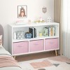 KWPZQEB Toy Storage and Organizer, Kids Bookshelf with Collapsible Fabric Drawers, Toddler Bookcase and Storage Bin - 3 of 4
