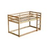Robust Twin-over-Twin Loft Bed Made of Solid Wood and Rubberwood with Ladder, Highlighting Reinforced Slat Bed Foundations - 2 of 4