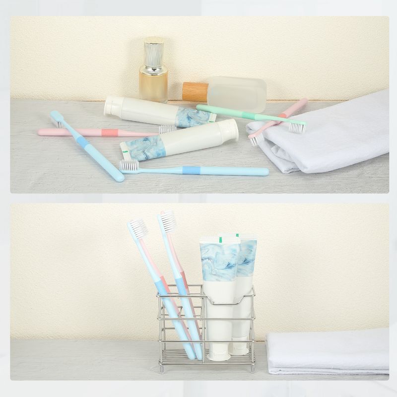 Unique Bargains 4 Slots 304 Stainless Steel Toothbrush Toothpaste Holder 1 Pc, 3 of 7