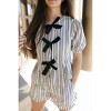 Women's Stripe Ruffle Bow Top - MIOU MUSE - 4 of 4