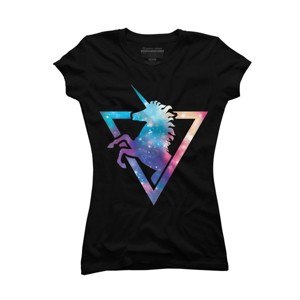 Junior's Design By Humans Galaxy Unicorn By Retkikosmos T-Shirt - 1 of 3