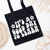 City Creek Prints Good Day To Learn Flowers Canvas Tote Bag - 15x16 - Black - 2 of 2