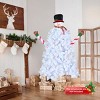 GlasFlength Artificial Trees Premium Flocked Snowman Shaped Christmas Tree Fashion Cute Design for Holiday Decor, white, 38.97"*38.97"*76.77" - 2 of 4