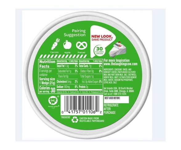 The Laughing Cow Spreadable Light Swiss Cheese Wedges - 8ct