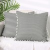 Unique Bargains Home Decor Cushion Striped Pom Pom Fringe Pillow Cover 2 Pcs - 2 of 4