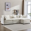 Whisen Modern Luxury L-Shape Chenille Upholstered Sectional Sofa Couch with Ottoman and 5 Pillows - 4 of 4