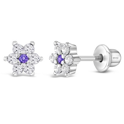 thumbnail image 2 of Square Princess Cut Cz 14k Gold Plated 925 Sterling Silver Unisex Stud Screw Back Earrings 2 of 11