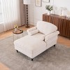 59.3" Oversized Chenille Chaise Lounge Sofa Bed, Upholstered Sleeper Armchair with Wide Seat for Living Room Bedroom-3irtyhousy - 2 of 4