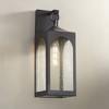 Possini Euro Design Tyne Modern Wall Light Sconce Bronze Metal Hardwire 7" Fixture Clear Seedy Glass for Bedroom Bathroom Vanity Reading Living Room - 2 of 4