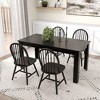 Tangkula 5 PCS Dining Set Rectangular Wooden Dining Table 4 Windsor Chairs Kitchen Black - 2 of 4