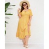 Plus Size Summer Dress for Women Square Neck Casual Boho A Line Maxi Dress - 3 of 4