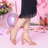 Allegra K Women's Open Toe Lace Up Ankle Strap Chunky Heel Sandals - 2 of 4