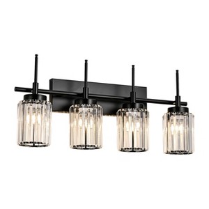 LLHZSY Modern Bathroom Vanity Wall Light Cylinder Bathroom Crystal Wall Sconces - Gold/Black-1/2/3/4/5 light - 1 of 4