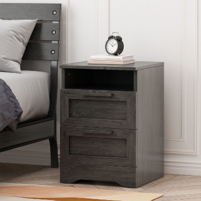 Industrial with 2 Drawer Nightstand for bedroom with wood-Christopher Knight Home