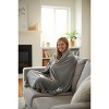Personalization Mall All About Me Embroidered Initial Fleece Blanket, Grey, 60" x 80" - 4 of 4