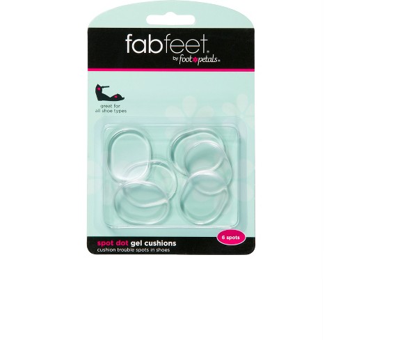 Women's Fab Feet by Foot Petals Gel Spot Dots Shoe Cushions Clear - 6pk
