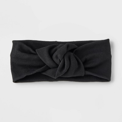 Ribbed Top Knot Headwrap - Universal Thread™ Black : Target