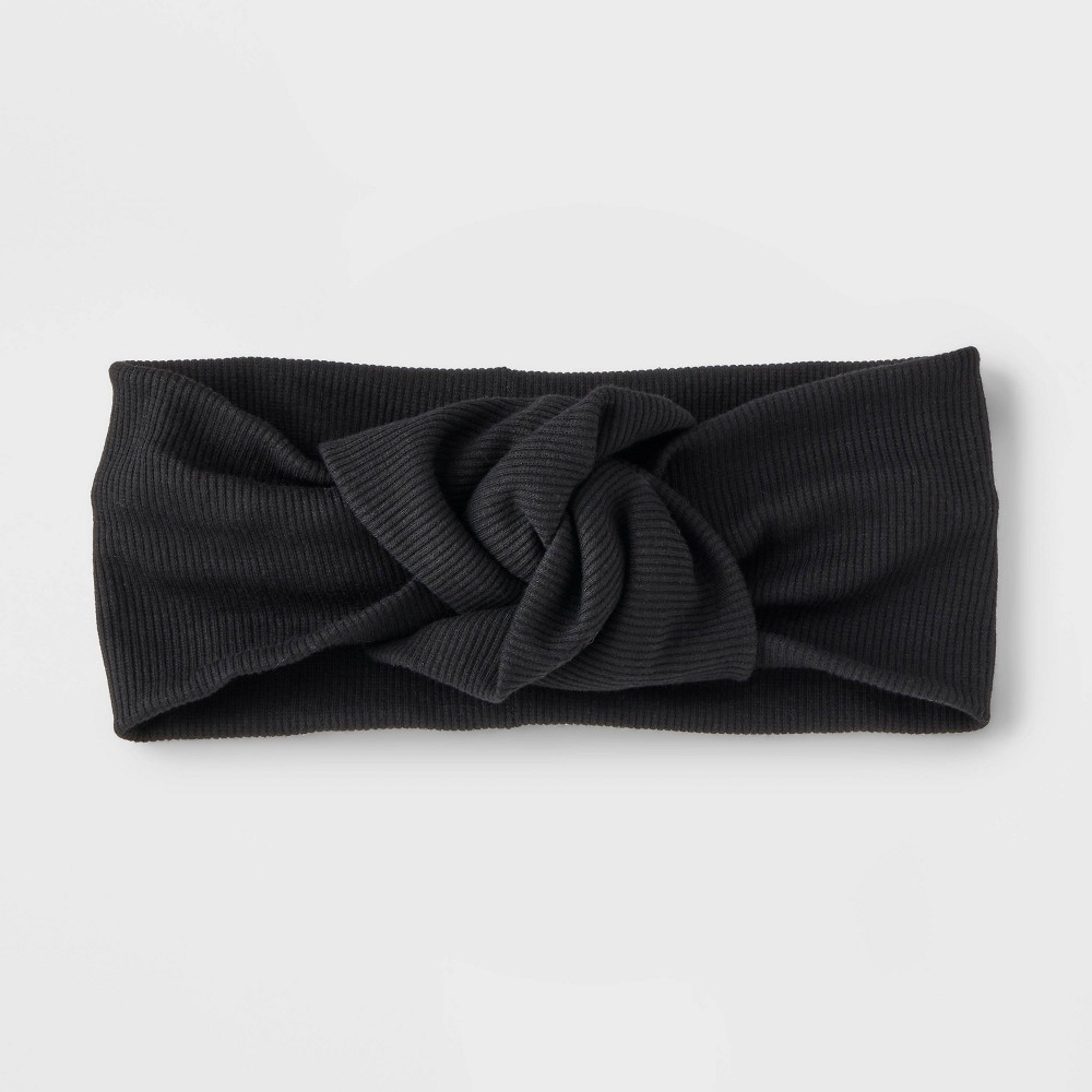 Ribbed Top Knot Headwrap - Universal Thread™ Black: Fashion Accessory for All Hair Types