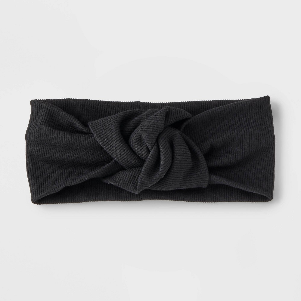 Ribbed Top Knot Headwrap - Universal Thread™ Black